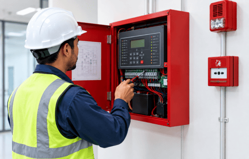 metal-roof-1 Fire alarm system fault diagnosis and corrective maintenance in Ajman UAE