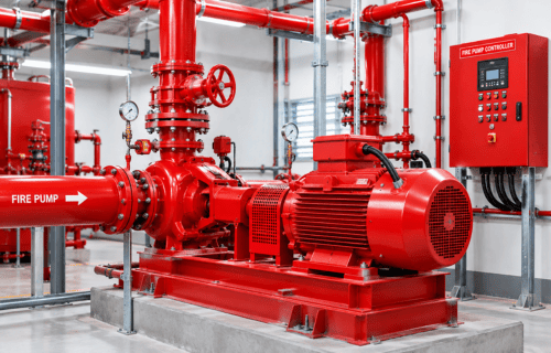 Fire fighting pump inspection and maintenance in a UAE fire pump room